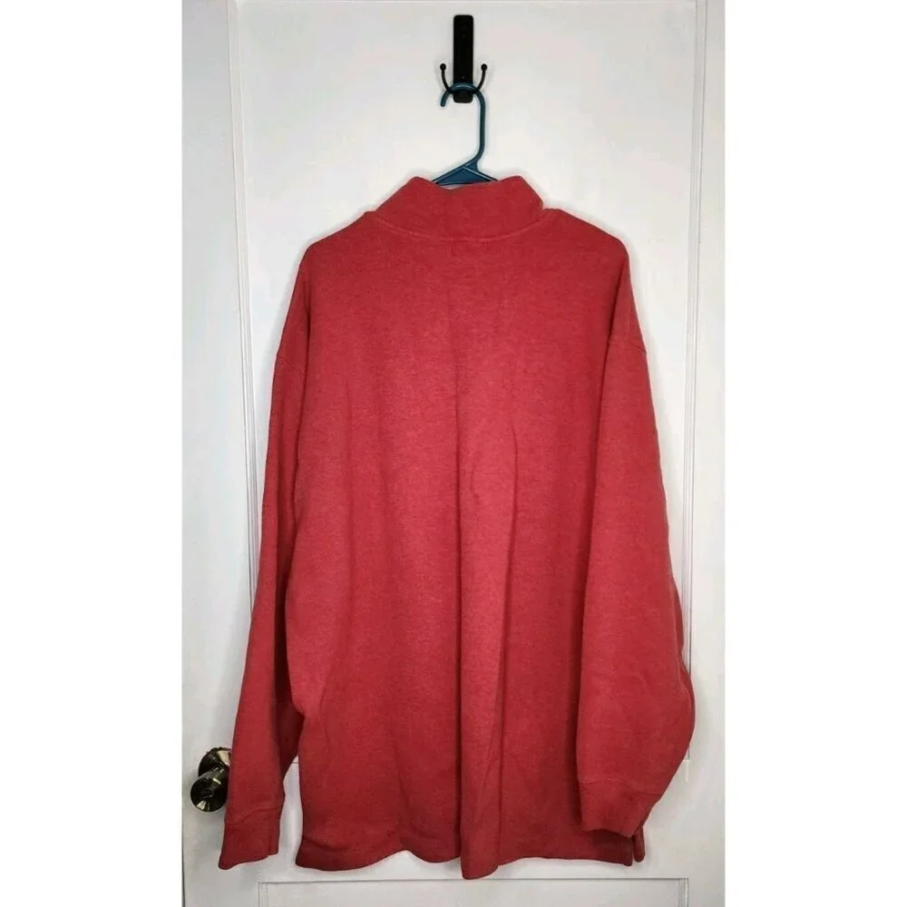 Size 2XLT Polo Ralph Lauren Red Pink 1/4 Zip Mock Neck Sweater 100% Cotton